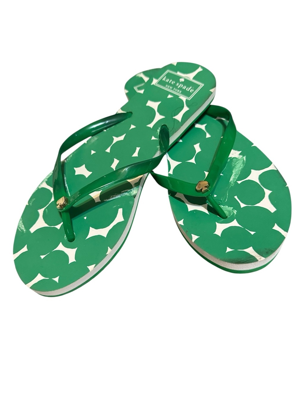 Kate Spade Bright Green Flat Flip Flop Sandal 8
